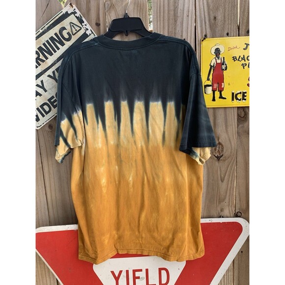 Vintage Y2K Liquid Blue Led Zeppelin Crop Circles Tie Dye T-Shirt XL - Picture 5 of 10